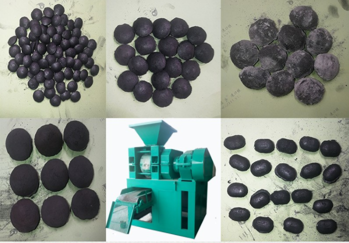 Roller Pressed Wood Coconut Shell Charcoal Coal Powder Briquette Ball Making Machine
