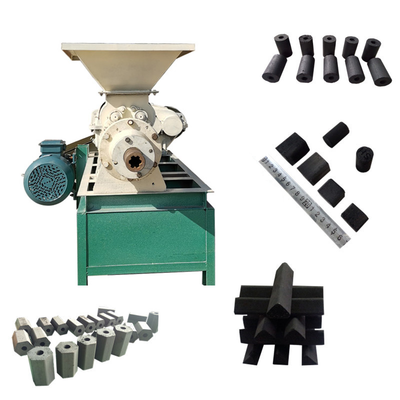 Charcoal briquette extruder machine with automatic cutter