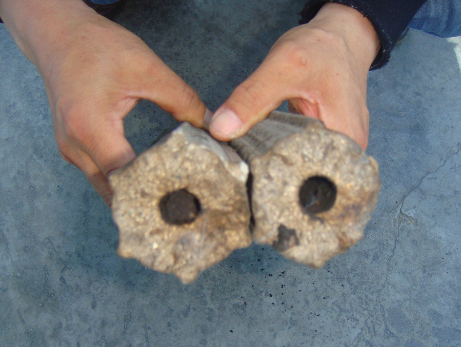 briquettes with a hole in the middle
