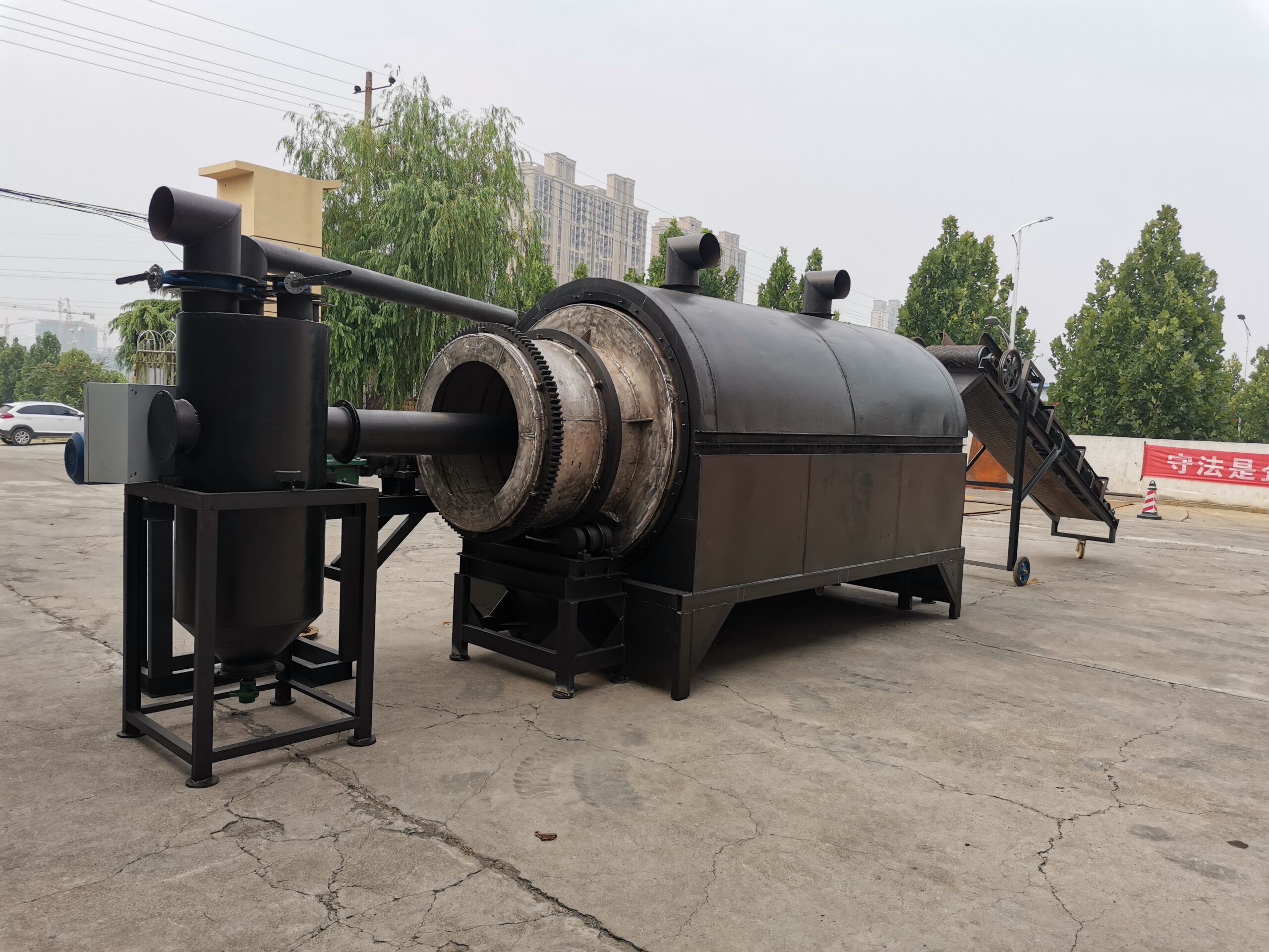 Smokeless Rotary  Sawdust  Carbonization oven